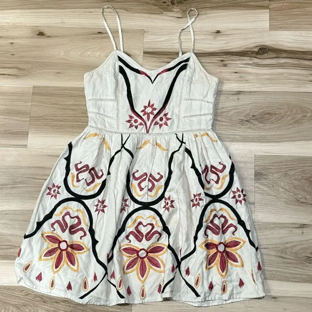 Free People Garden Party Mini Dress Embroidered Floral Women’s 2
